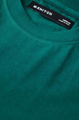 Image of SNITCH Men T-Shirt | Minimalist Regular Fit & Short Sleeve Styling | 100% Breathable Cotton Casual Wear T-Shirt & Durable Knit Plain Weave Everyday Summer Essential