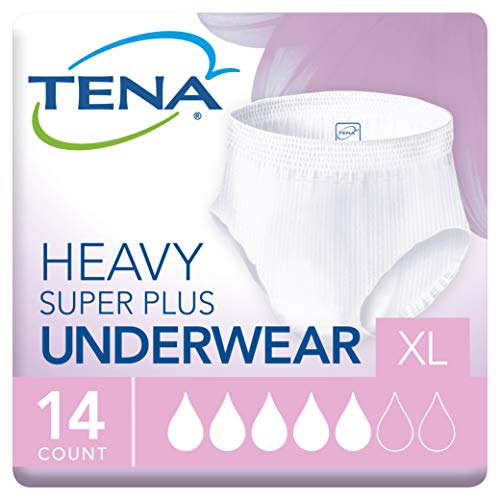 TENA Super Plus Incontinence Underwear for Women, Heavy Absorbency, X-Large, 14 count