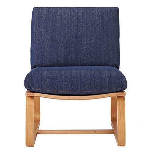 無印良品 綿デニムリビングでもダイニングでもつかえるソファチェア用カバー/ブルー 38740063