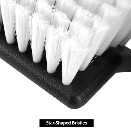 Image of QWORK Soft Bi-Level Nylon Wash Brushes - 10 inch inch Ergonomic High-Durability Brush for Cars, Boats, Outdoor Furniture - Non-Abrasive, and Versatile, WD31937