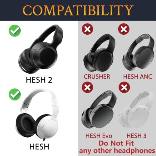 Image of SOULWIT Mesh Earpads for Skullcandy Hesh /Hesh2 Headphones - Black | Not Fit Hesh 3 /Hesh ANC /Hesh Evo Headphones
