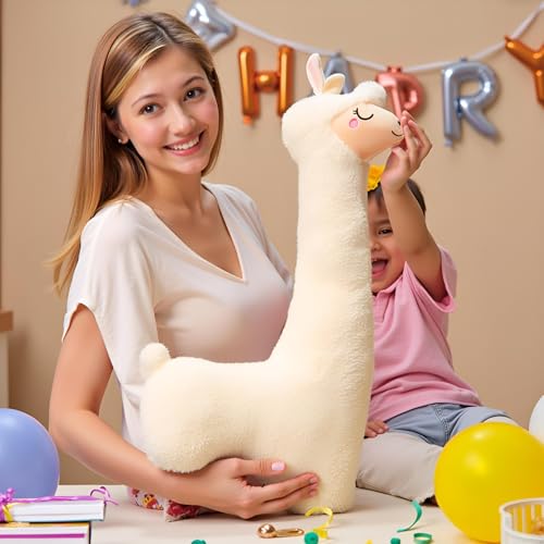 Image of Ryttir 29.5 Inch 15% Chubbier Large Llama Stuffed Animal, Soft Alpaca Plush Toy Body Pillow for Kids & Adults - Ideal Cuddly Gift & Room Decoration