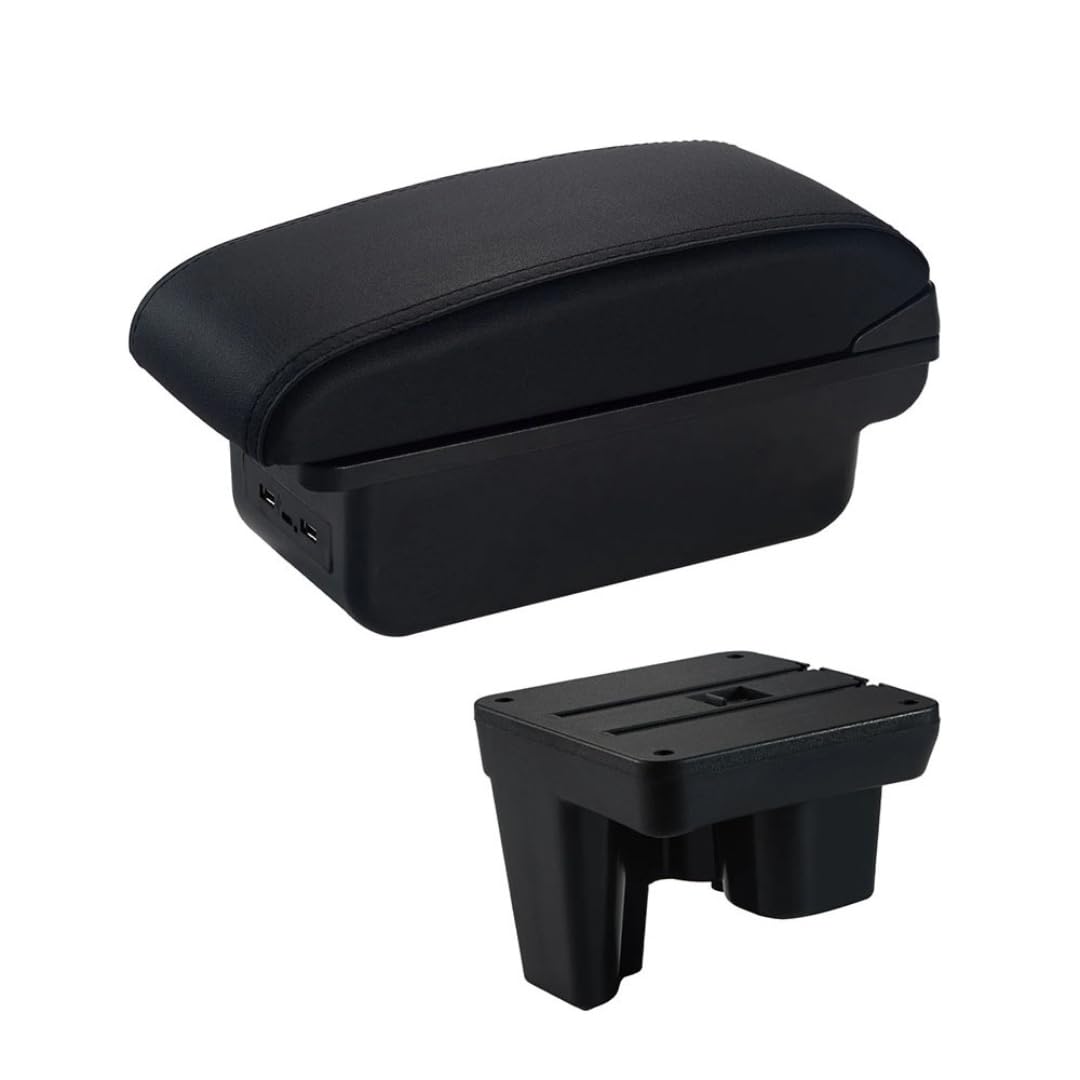 Toiumops Armrest for Toyota Hilux, Car Armrest Box Center Console Store Box(C2 Black Line USB)