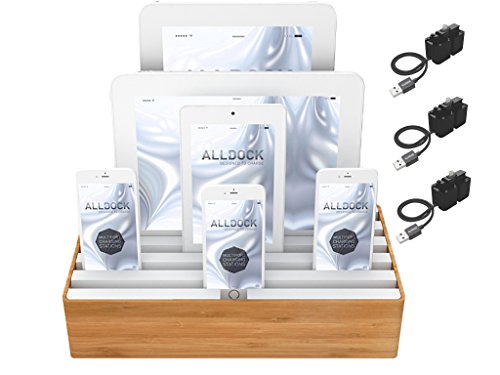 Large Bamboo & White Package (3 x Apple Mfi One Hand Click Docking System Black)