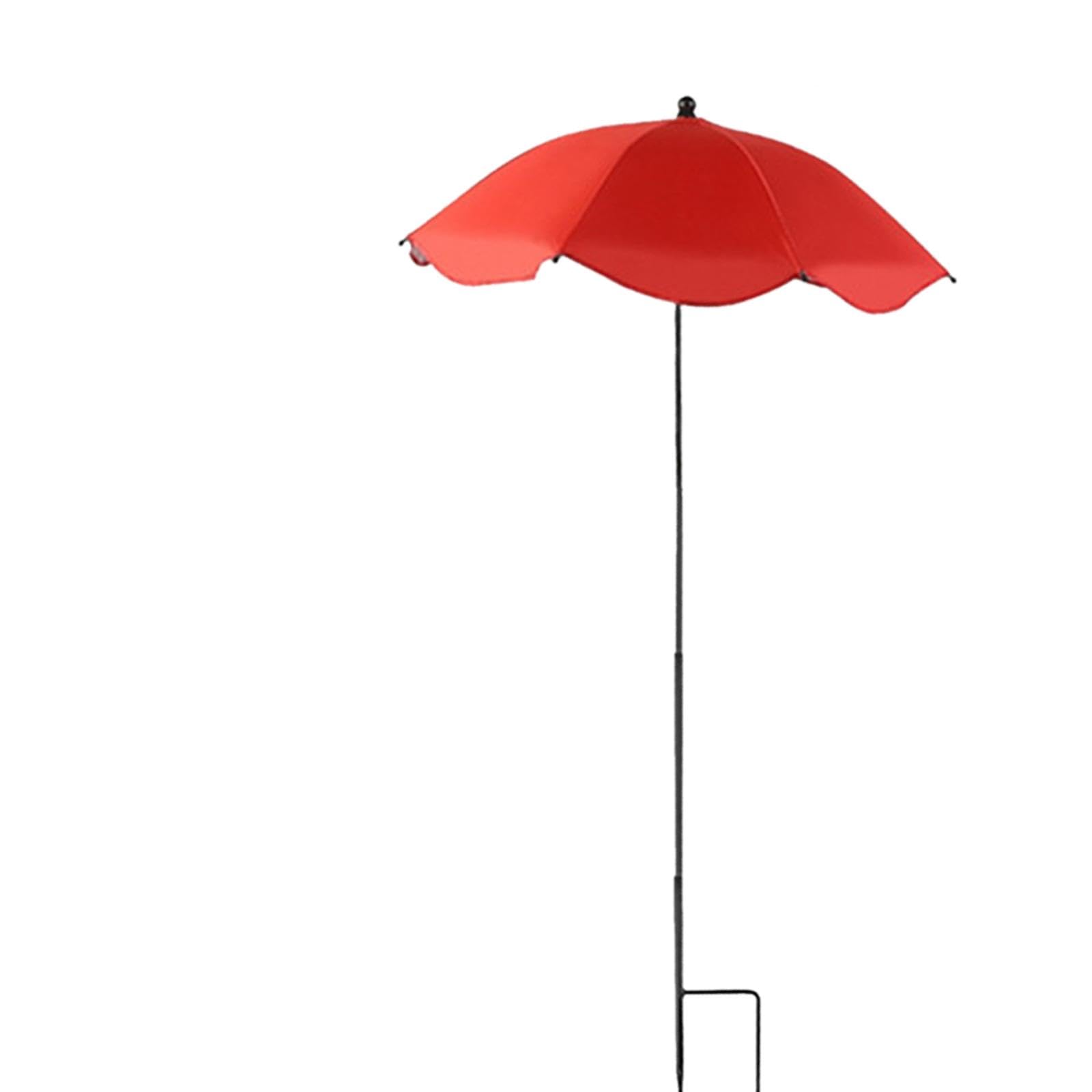 Baoblaze Plant Umbrellas for Outdoor Plants Sun Protection Yard Decoration Sturdy Convenient Parasol Plants Shade for Outdoor Planter, Red