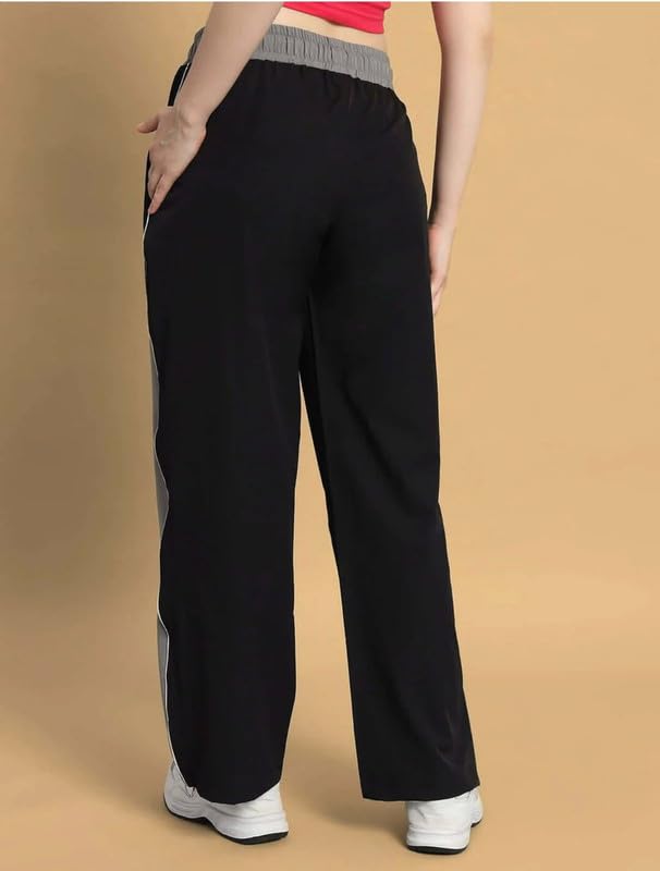 Image of Imsa Moda Women's Polycotton Straight Fit Track Pant | Gym Trackpants & Activewear Trouser | Casual Sports Lower for Gym, Yoga
