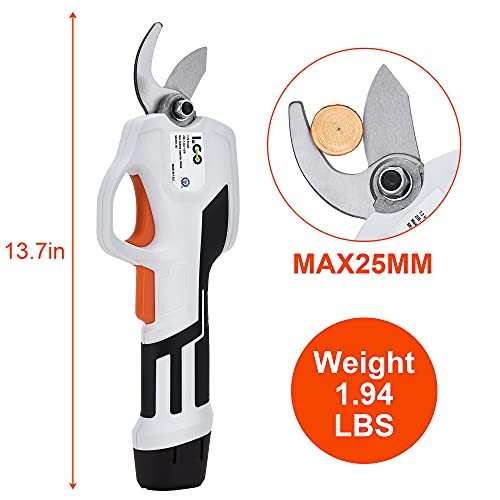 Image of LIGO Cordless Pruning Shears for Thick Stems | 7.2V Fast-Charging Battery Trims 0.98 inch Branches | Safety Lock & Non-Slip Handle | Rose /Bush /Shrub Trimmer, with Removable Battery