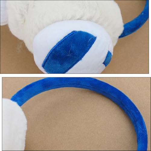Image of JIAHG Boys Girls Cute Cartoon Football Winter Warm Earmuffs Soft Faux Fur Ear Warmers Kids Outdoor Thermal Plush Ear Muffs