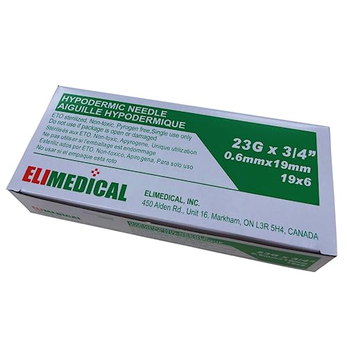 Elimedical Veterinary Hypodermic Needle 23G x 3/4 inch