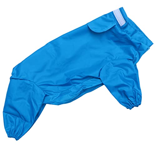 GALPADA Reflective Puppy Raincoat for Medium Small Dogs Hooded Jumpsuit Slicker with Elastic Four Blue Keep Your and Stylish Rainy Weather