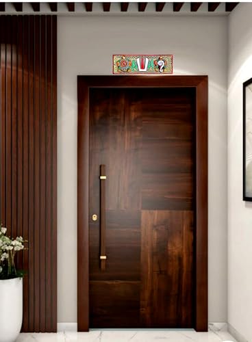 Image of FLAIMYST Shank Chakra Tilak for Door Entrance in Aluminium Metal, Tirupati Door Wall Hanging Shankh Chakra Namah Decorative for Home, Office, Room, Religious House Warming (Gold Plating Multicolor)