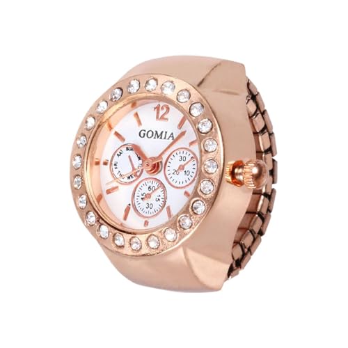 Relojes de anillo para mujer, oro, oro rosa, plata, reloj de moda, anillos de dedo analógicos, joyería para hombres y mujeres, oro rosa, Refer to description