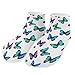 4TH N Women's 5-Pairs Casual Fashion Elastic Ankle Socks, Outdoor Sports Low Cut Sock for Office, Home, Daily Essentials (Blue Butterfly)
