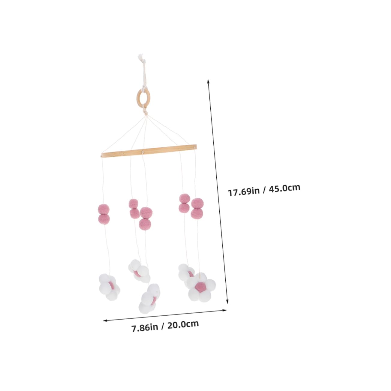 ULDIGI Boho Style Handmade Flower Mobile for Baby's Nursery Decor Toddler Room