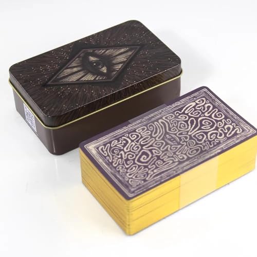 Image of AYME Little Light Visions Oracle Tarot Card Game in A Tin A 78-Card Deck with Guidebook Gilded Golden (Limited Edition) 400 GSM Gold Core Cardstock for Adults, (Special Addition)