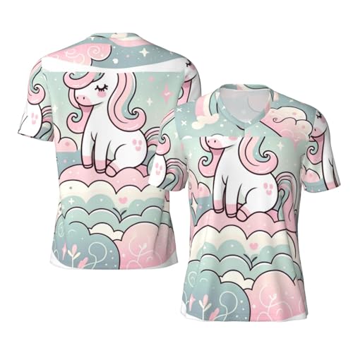 Stylish Athletic Sports Jersey Cute-Animal-Rainbow Men's Rugby Jersey 3X-Large