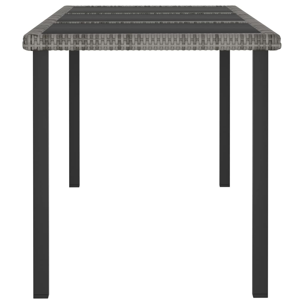 vidaXL Ensemble de Salle à Manger de Jardin 7 pcs Mobilier à Dîner Table et Chaises de Patio Salon de Jardin Extérieur Terrasse Gris Résine Tressée