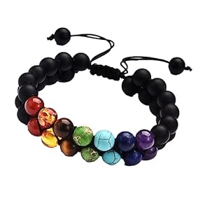 7-Chakra-Bracelet-for-Men-Rainbow-Lava-Rock-Bracelets-Adjustable-Beaded-Bracelets-Yoga-Bracelets-for-Stress-Relief-Black-Obsidian-Bracelet-for-Women