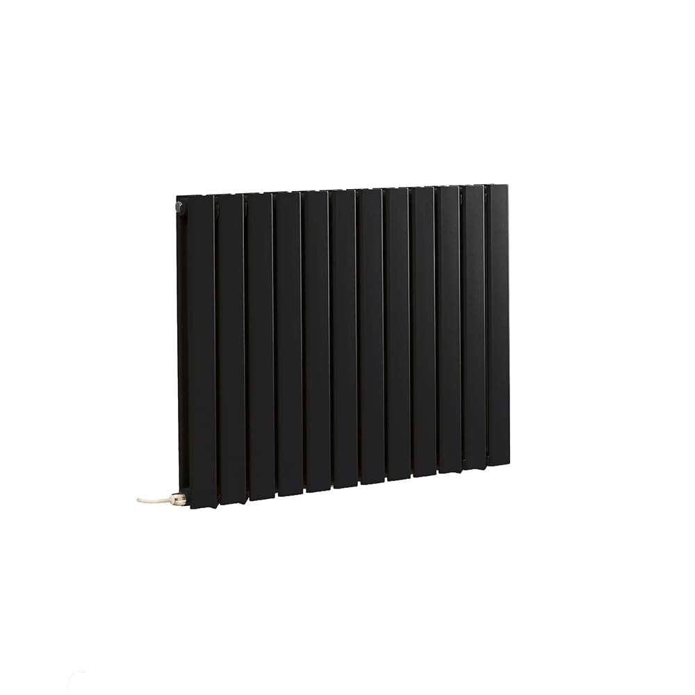 Milano Black 1200W Horizontal Double Flat Panel Electric Radiator 635X840mm
