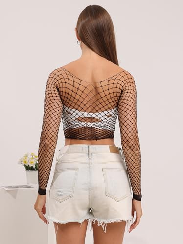 Lemon Girl Women Fishnet Crop Tops Lingerie Babydoll Top Chemise One Size US 2-183