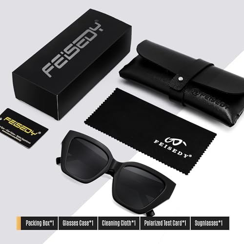 FEISEDY Women's Polarized Cat Eye Sunglasses - UV400 Protection, Trendy Design for Driving & Daily Wear B02994