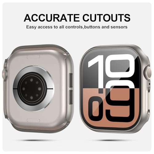 Image of 2 Pack Case with Tempered Glass Screen Protector for Apple Watch Series 3 /2 /1 38mm,JZK Slim Guard Bumper Full Coverage Hard PC Protective Cover HD Ultra-Thin Cover for iWatch 38mm,Titanium