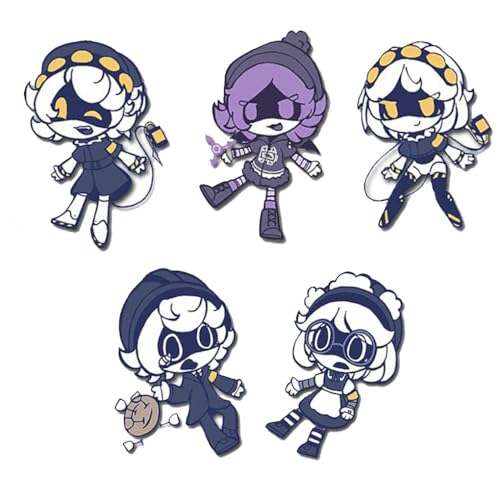 Murders Cyn N V J Badge, 5 Pieces Uzi Cyn J N Figure Brooch, Cute Cartoon Murders Cyn N V J Pins Toys, Acrylic Badge, Murders Cyn N V J Cyn Cosplay Props Set