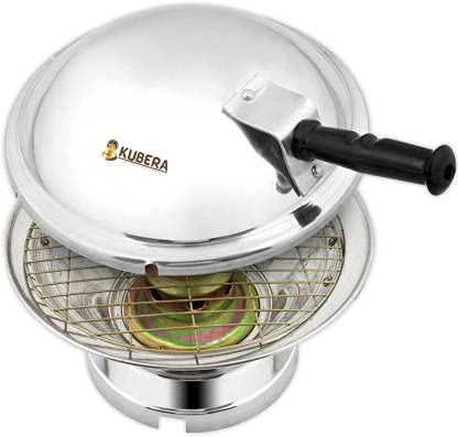 kubera KUBERA Aluminum Tandoor Bati Maker Baking Oven, 1 Piece, Silver Gas Tandoor, Barbecue Grill Food Steamer Cookware Set ( 25 x 25 x 35 cm,) Cookware Set (Aluminium, 1 - Piece)