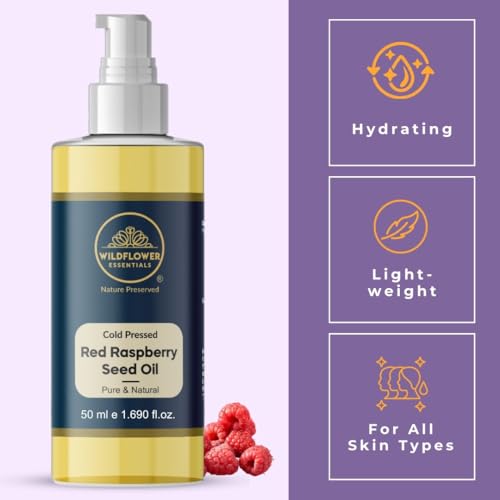 Image of Red Raspberry Oil Cold Pressed 100% Pure & Natural (50 ml) For Face, Hair, Skin, Body