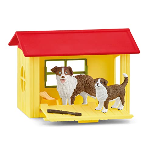 SCHLEICH 42573 Hundehütte, für Kinder ab 3+ Jahren, Farm World - Spielset