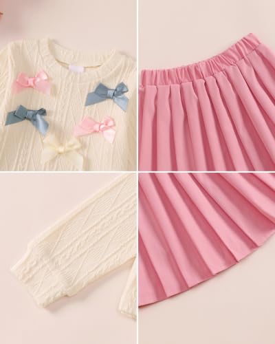 Image of Renotemy Toddler Girls Outfits Winter Little Girl Clothes Skirt Set 18M-6Y