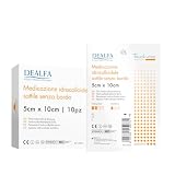 TOUCHMED Medicazione Sterile Idrocolloidale - 5x10 cm - Assorbente, Adesiva e Flessibile - Ideale per Ustioni, Ulcere e Piaghe - Monouso - Busta Singola da 1 Pezzo - Confezione da 10 Buste