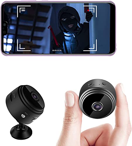 Beseloa Mini cámara espía oculta inalámbrica 1080p Full HD con audio y vídeo, vigilancia de bebé oculta con visión nocturna detección de movimiento para exterior/interior