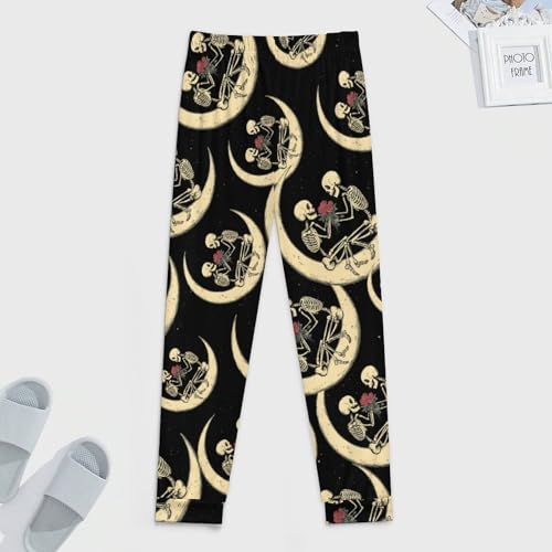 Skull Moon Rose Men's Pajamas Pants Lightweight Sleep Lounge Pant Pjs Bottoms Casual Sleepwear4