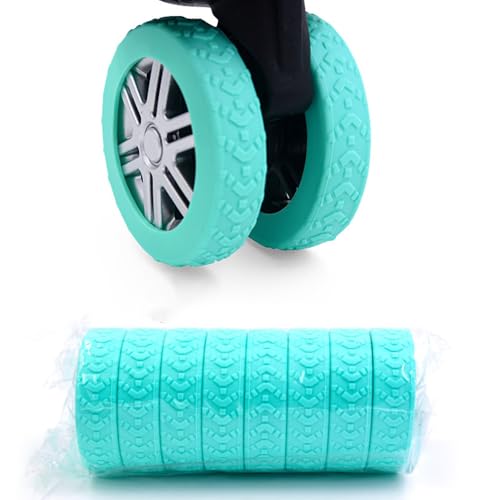 8 protetores de roda de bagagem, antiarranhões, redução de ruído, mala/estojo de viagem protetores de roda, Verde, Capas para rodas de bagagem