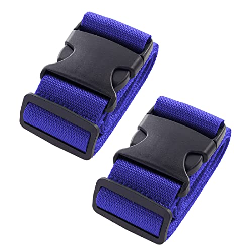 Image of 2pcs 74″x2″Luggage Straps for Suitcases,Adjustable Suitcase Straps and Heavy Duty Strap Buckle Packing Straps Travel Accessories,Navy Blue