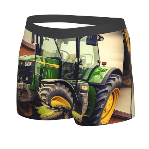 Tractor Theme Men's Boxer Briefs Soft Breathable Underwear Stretch Moisture-Wicking Trunks Tagless2