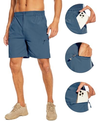 NATUVENIX Hiking Shorts Men, Quick-Dry Fishing Shorts for Men Lightweight Stretch Work Shorts Causal Travel4