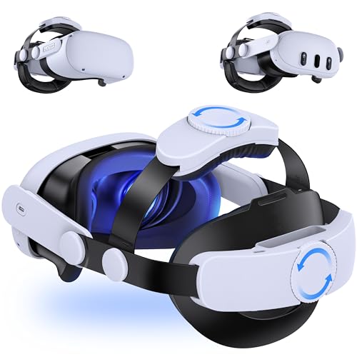 Cinturino per Meta Quest 3, Accessori per Meta Quest 3, Elite Strap con Quattro Direzioni Regolabili/Ammortizzanti...