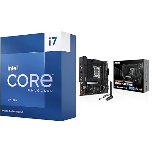 Intel Core i7-13700KF Gaming Desktop Processor + ASUS TUF Gaming B760M-PLUS WiFi II Motherboard