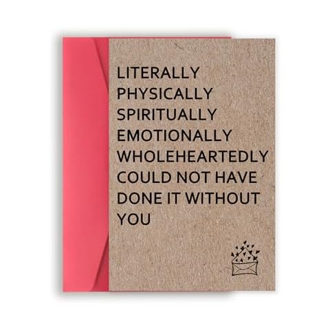 Missonemi Thank You Card, Funny Thank You Card for Men Women, Thank You Gifts Card for Teacher Boss, Thank You Friendship Card Gifts for Him Her - Literally Could Not Have Done it Without You Cover