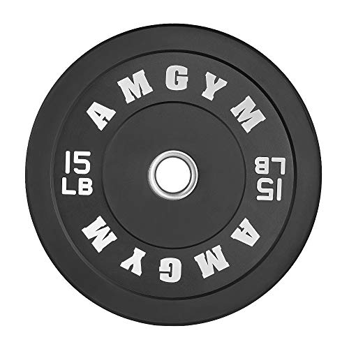 AMGYM LB Bumper Plates Olympic Weight Plates, Bumper Weight Plates, Steel Insert, Strength Training