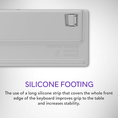 Image of Alienware Pro Wireless Gaming Keyboard - Bluetooth 5.1 /2.4 GHz Radio Frequency Connectivity, Linear Mechanical, Hot-swappable switches, Tri Mode connectivity, Adjustable Height - Lunar Light