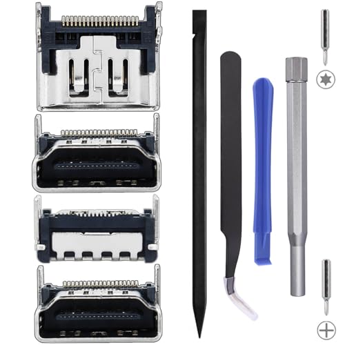 Ikpek 4 Pack Replacement Port for Sony PlayStation 5 PS5 Display Socket Jack Interface Connector Repair Kit