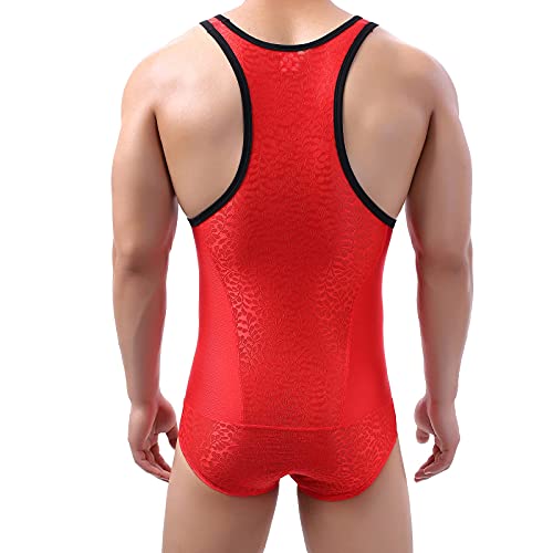 YUFEIDA Men's Athletic Supporters Lace Lingerie Bodysuit Active Base Layers Slim Fit Wrestling Jumpsuit One Piece Singlet3