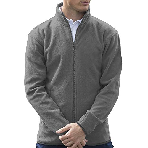 PRO RTX Micro Fleece Jacke - leichte Fleece-Jacke Herren - Arbeitsjacke für Männer - dünne Fleecejacke Outdoor - Übergangsjacke - Solid Grey, L