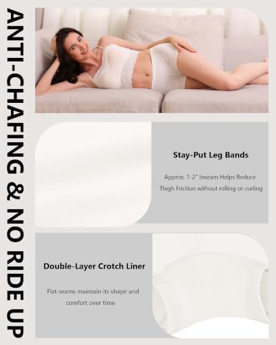 Image of Women's Boyshorts Underwear Cotton, Full Coverage Panties, Womens Boyshort Boxer Briefs Breathable for Women 4 Pack