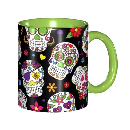 お祝いの墓地メキシコの儀式 マグカップ 旅マグ コーヒーカップ Green セラミック 330ml 陶器 食器 耐熱 水筒 プレゼント