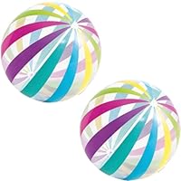 XcnPer Beach Ball, Inflatable Beach Ball, 2 Pack Beach Balls, 15 Inches PVC Material, Perfect for Pool Parties, Beach Outings, Summer Festivals, and Kids Birthday Parties