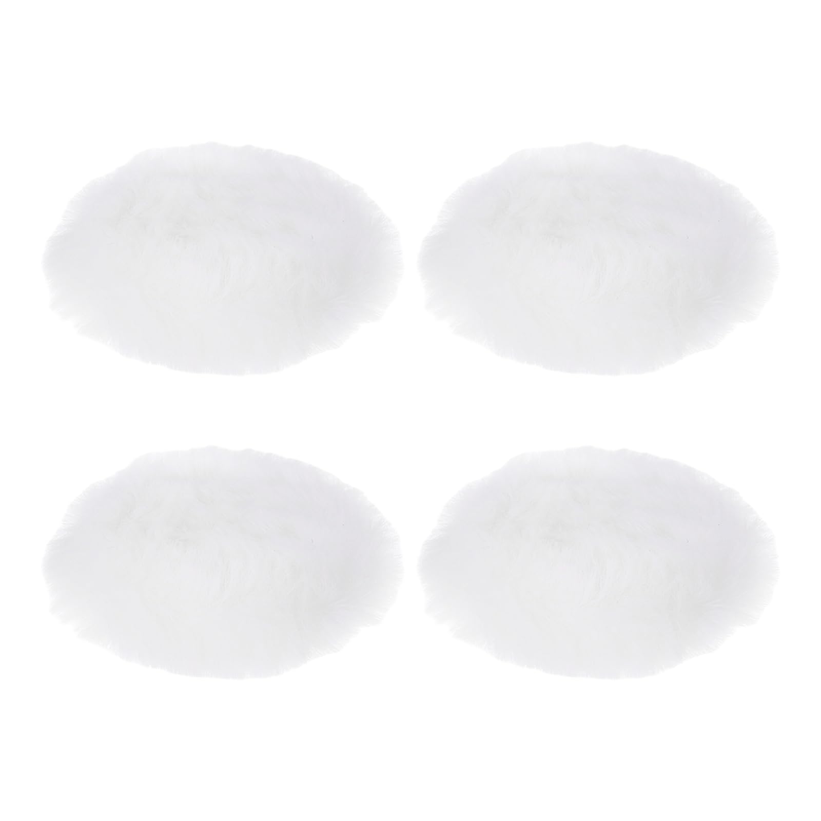 PATIKIL Furry Microphone Windscreen 25mm x 56mm Mic Cover Windshield for Indoor Outdoor Microphone White 4 Pack